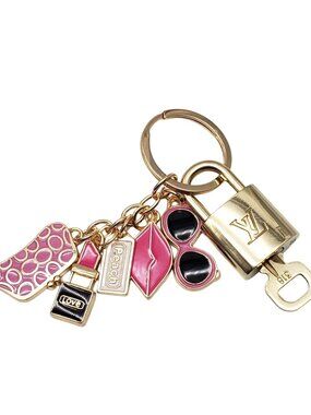 Authentic Louis Vuitton Gold Padlock 🔒 Key Set w/ Bag Charm